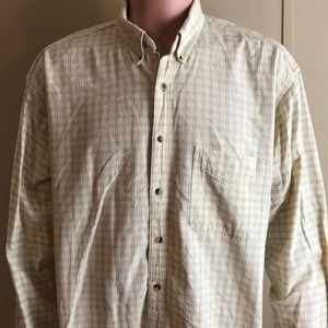 Men’s LL Bean Yellow Striped Oxford Large Tall